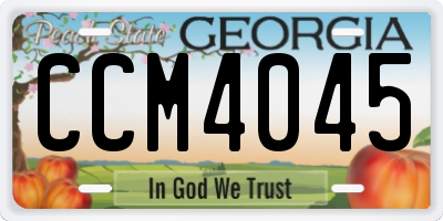 GA license plate CCM4045