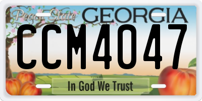 GA license plate CCM4047