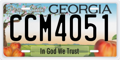 GA license plate CCM4051