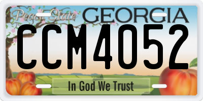 GA license plate CCM4052