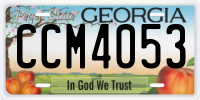 GA license plate CCM4053