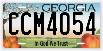 GA license plate CCM4054