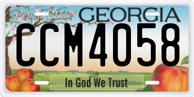 GA license plate CCM4058