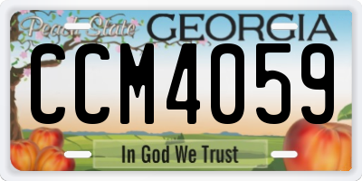 GA license plate CCM4059