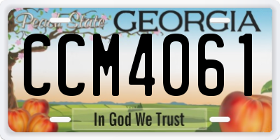GA license plate CCM4061