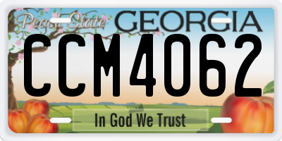 GA license plate CCM4062