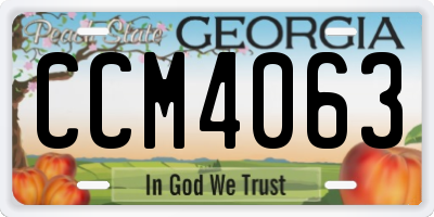 GA license plate CCM4063