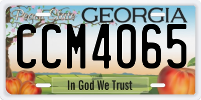 GA license plate CCM4065