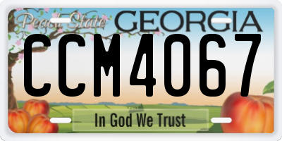 GA license plate CCM4067