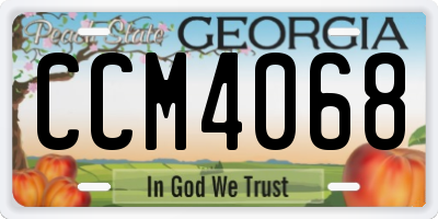GA license plate CCM4068