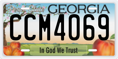 GA license plate CCM4069