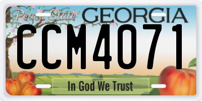 GA license plate CCM4071