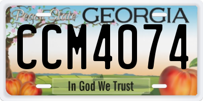 GA license plate CCM4074