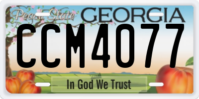 GA license plate CCM4077