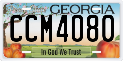 GA license plate CCM4080