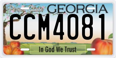 GA license plate CCM4081