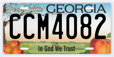 GA license plate CCM4082