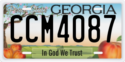 GA license plate CCM4087