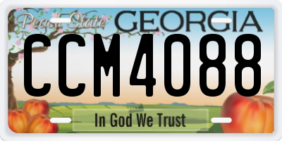 GA license plate CCM4088