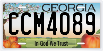 GA license plate CCM4089