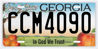 GA license plate CCM4090