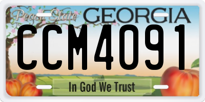 GA license plate CCM4091