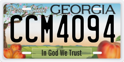 GA license plate CCM4094