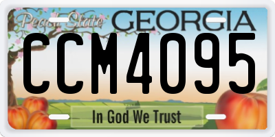 GA license plate CCM4095