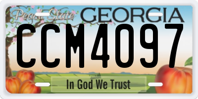 GA license plate CCM4097