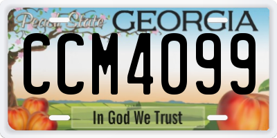 GA license plate CCM4099