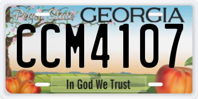 GA license plate CCM4107