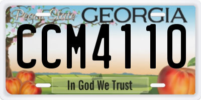 GA license plate CCM4110