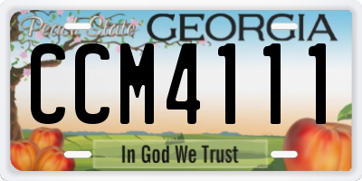 GA license plate CCM4111