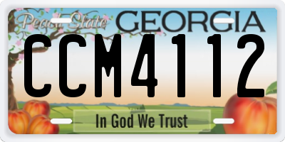 GA license plate CCM4112