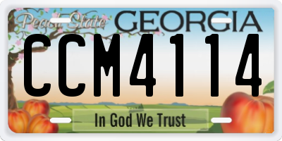 GA license plate CCM4114