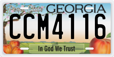 GA license plate CCM4116