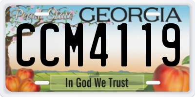 GA license plate CCM4119
