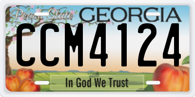 GA license plate CCM4124