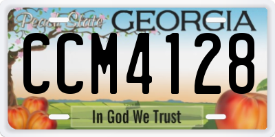 GA license plate CCM4128