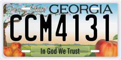 GA license plate CCM4131