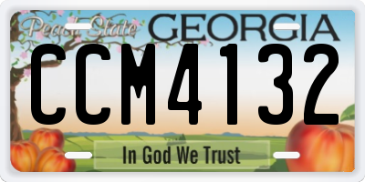 GA license plate CCM4132