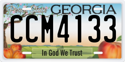 GA license plate CCM4133