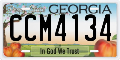 GA license plate CCM4134