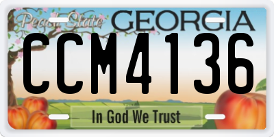 GA license plate CCM4136