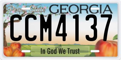 GA license plate CCM4137
