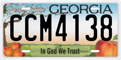 GA license plate CCM4138