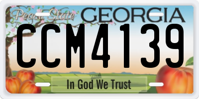 GA license plate CCM4139