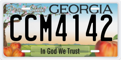 GA license plate CCM4142