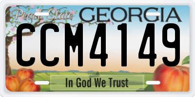 GA license plate CCM4149