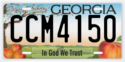 GA license plate CCM4150